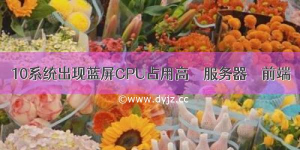 10系统出现蓝屏CPU占用高 – 服务器 – 前端