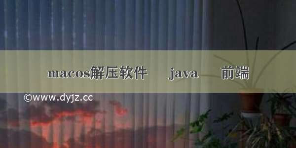 macos解压软件 – java – 前端