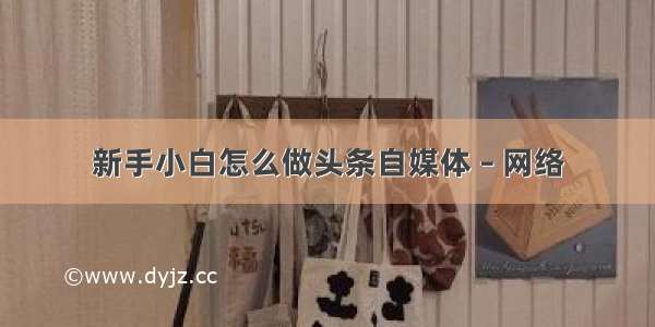 新手小白怎么做头条自媒体 – 网络