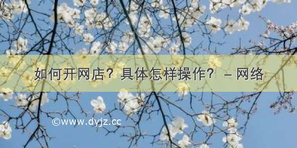 如何开网店？具体怎样操作？ – 网络