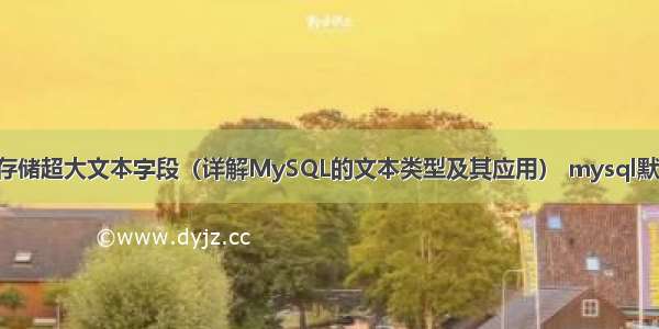 MySQL如何存储超大文本字段（详解MySQL的文本类型及其应用） mysql默认数据库文件