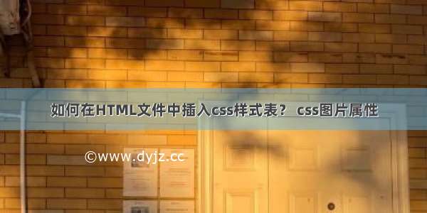 如何在HTML文件中插入css样式表？ css图片属性