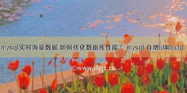 mysql实时海量数据 如何优化数据库性能？ mysql 自增id和uuid