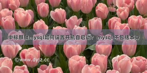 中标麒麟mysql如何设置开机自启动？ mysql 不包括本身