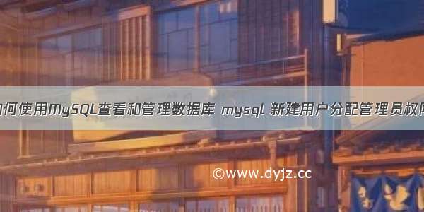 如何使用MySQL查看和管理数据库 mysql 新建用户分配管理员权限