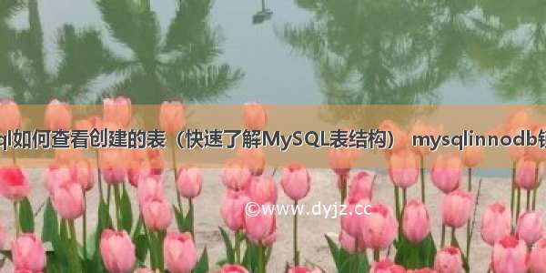 mysql如何查看创建的表（快速了解MySQL表结构） mysqlinnodb锁机制