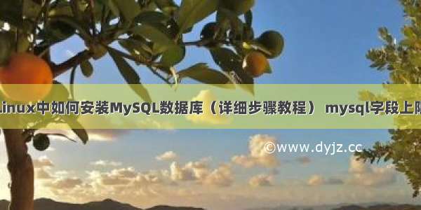 Linux中如何安装MySQL数据库（详细步骤教程） mysql字段上限