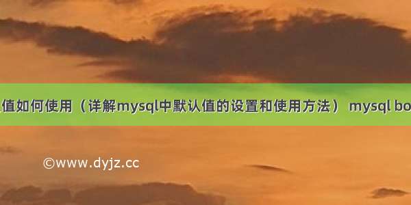 mysql默认值如何使用（详解mysql中默认值的设置和使用方法） mysql boolean 映射