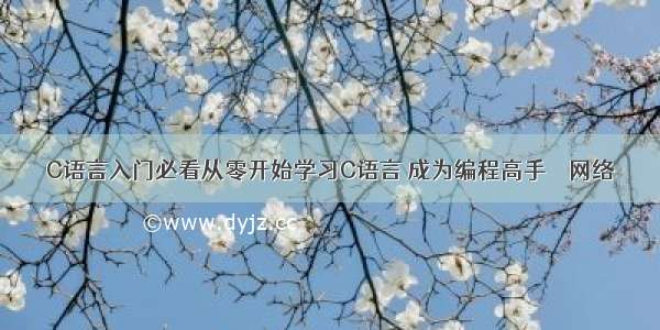 C语言入门必看从零开始学习C语言 成为编程高手 – 网络