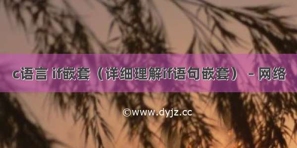 c语言 if嵌套（详细理解if语句嵌套） – 网络