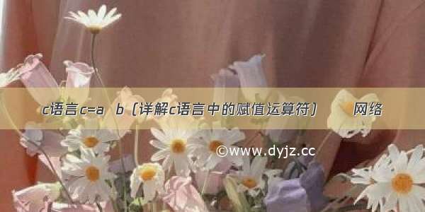 c语言c=a  b（详解c语言中的赋值运算符） – 网络