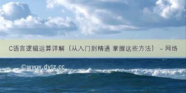 C语言逻辑运算详解（从入门到精通 掌握这些方法） – 网络