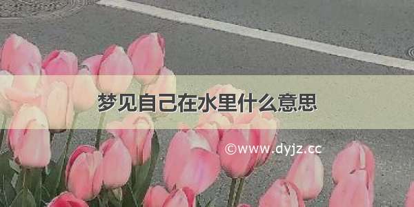 梦见自己在水里什么意思