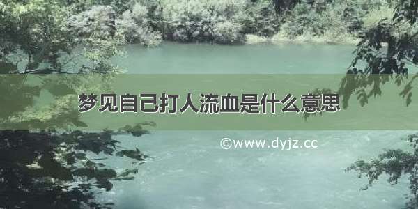 梦见自己打人流血是什么意思