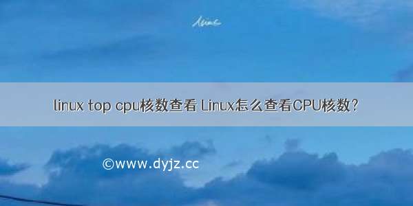 linux top cpu核数查看 Linux怎么查看CPU核数？