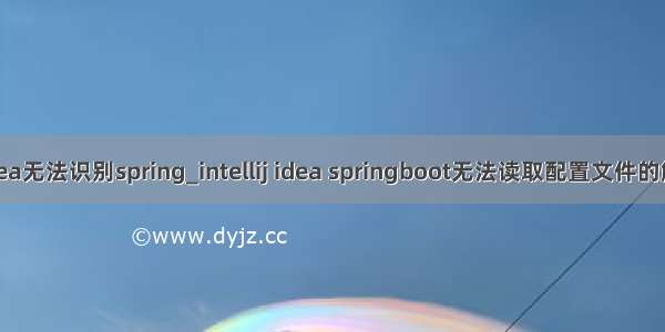 boot idea无法识别spring_intellij idea springboot无法读取配置文件的解决方法