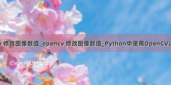 opencv 修改图像数值_opencv 修改图像数值_Python中使用OpenCV读取像素