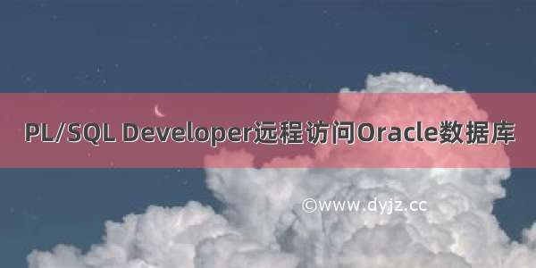 PL/SQL Developer远程访问Oracle数据库