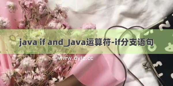 java if and_Java运算符-if分支语句