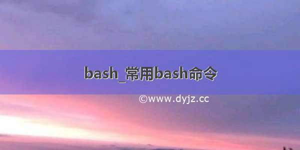 bash_常用bash命令