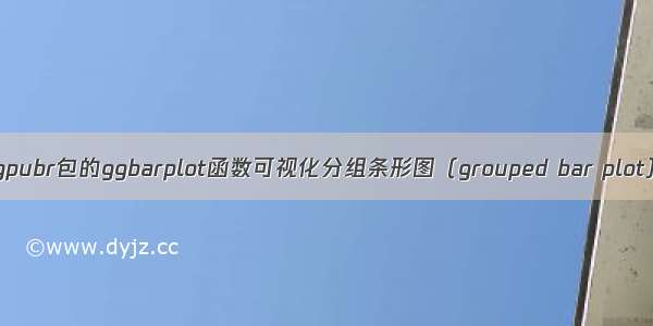 R语言使用ggpubr包的ggbarplot函数可视化分组条形图（grouped bar plot） 并添加误