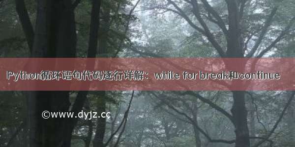 Python循环语句代码逐行详解：while for break和continue