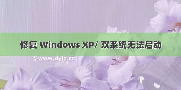 修复 Windows XP/ 双系统无法启动