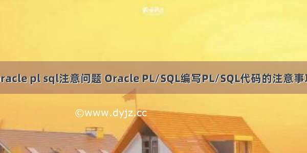 oracle pl sql注意问题 Oracle PL/SQL编写PL/SQL代码的注意事项