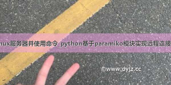 python连接linux服务器并使用命令_python基于paramiko模块实现远程连接Linux虚拟机（