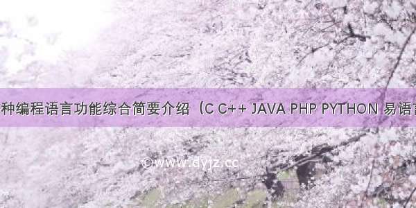 各种编程语言功能综合简要介绍（C C++ JAVA PHP PYTHON 易语言）