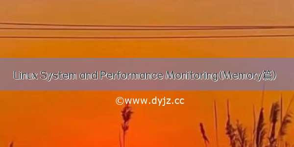 Linux System and Performance Monitoring(Memory篇)