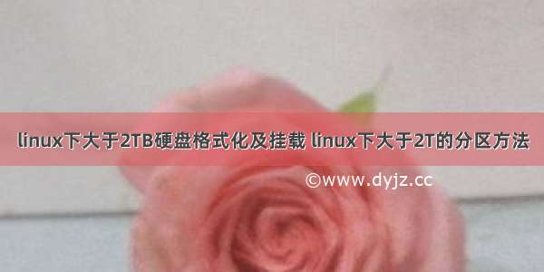 linux下大于2TB硬盘格式化及挂载 linux下大于2T的分区方法