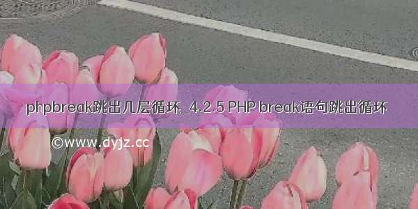 phpbreak跳出几层循环_4.2.5 PHP break语句跳出循环