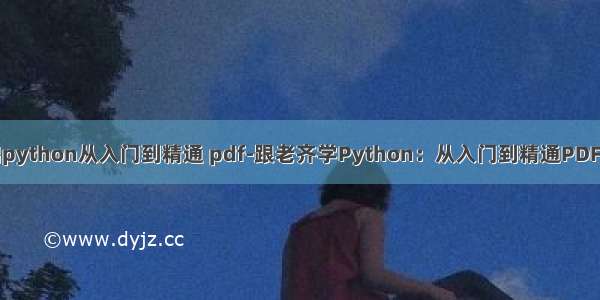 零基础python从入门到精通 pdf-跟老齐学Python：从入门到精通PDF电子版