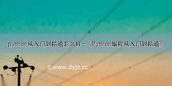 python从入门到精通怎么样-《Python编程从入门到精通》