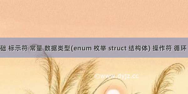 1.0 基础 标示符 常量 数据类型(enum 枚举 struct 结构体) 操作符 循环 数组...