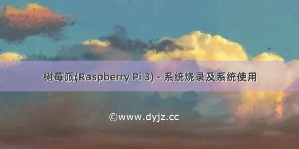 树莓派(Raspberry Pi 3) - 系统烧录及系统使用