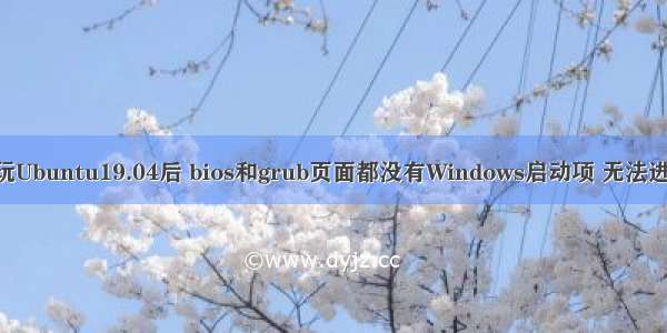 Win10安装玩Ubuntu19.04后 bios和grub页面都没有Windows启动项 无法进入Windows