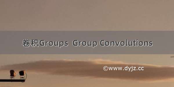 卷积Groups  Group Convolutions