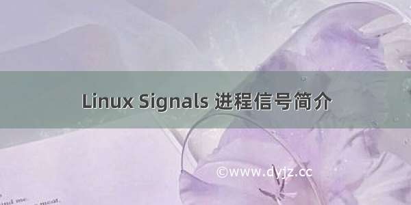 Linux Signals 进程信号简介