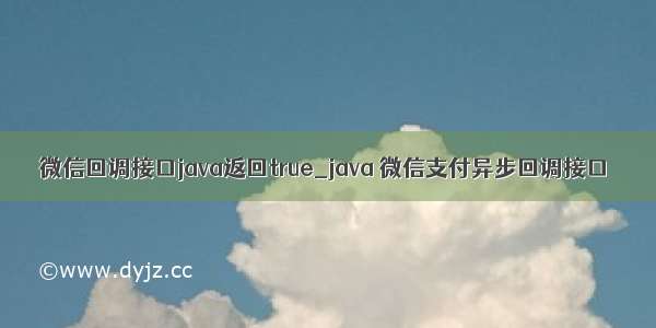 微信回调接口java返回true_java 微信支付异步回调接口