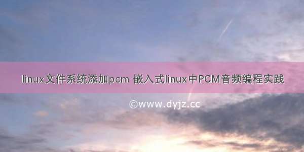 linux文件系统添加pcm 嵌入式linux中PCM音频编程实践