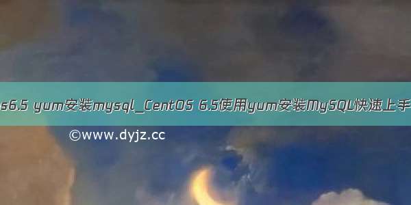 centos6.5 yum安装mysql_CentOS 6.5使用yum安装MySQL快速上手必备