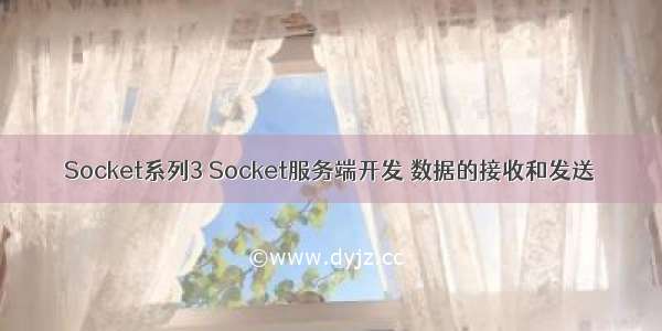 Socket系列3 Socket服务端开发 数据的接收和发送