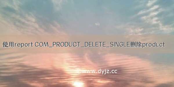 使用report COM_PRODUCT_DELETE_SINGLE删除product
