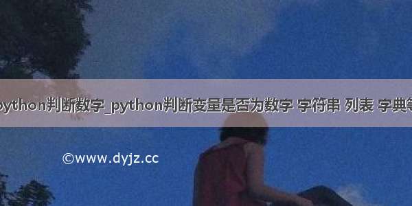 python判断数字_python判断变量是否为数字 字符串 列表 字典等