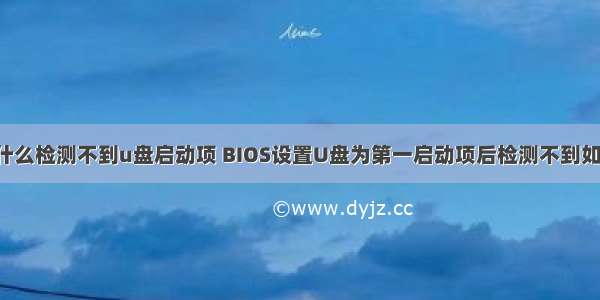 计算机为什么检测不到u盘启动项 BIOS设置U盘为第一启动项后检测不到如何解决?...