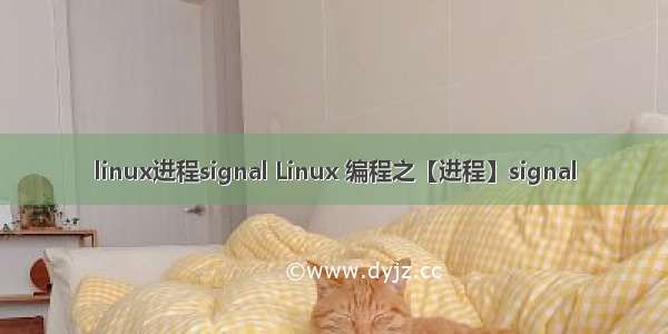 linux进程signal Linux 编程之【进程】signal