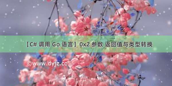 【C# 调用 Go 语言】0x2 参数 返回值与类型转换