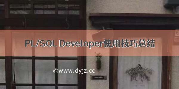 PL/SQL Developer使用技巧总结